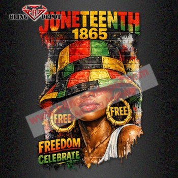 black woman juneteenth heat transfer DTF heat transfer